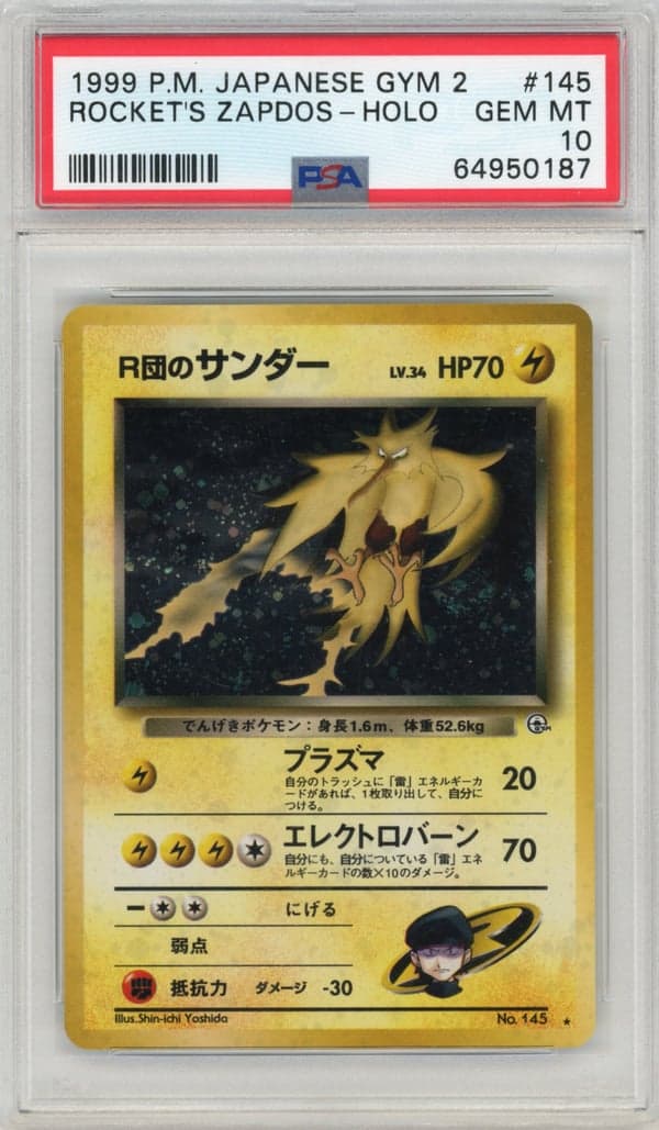 ROCKET'S ZAPDOS-HOLO · PSA GEM MT 10