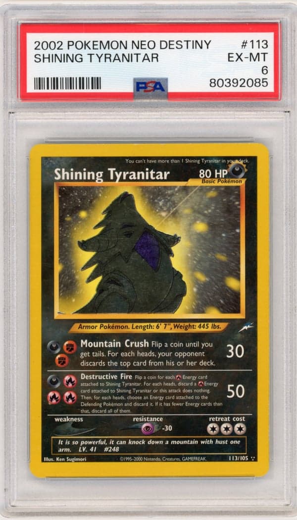 SHINING TYRANITAR · PSA EX-MT 6