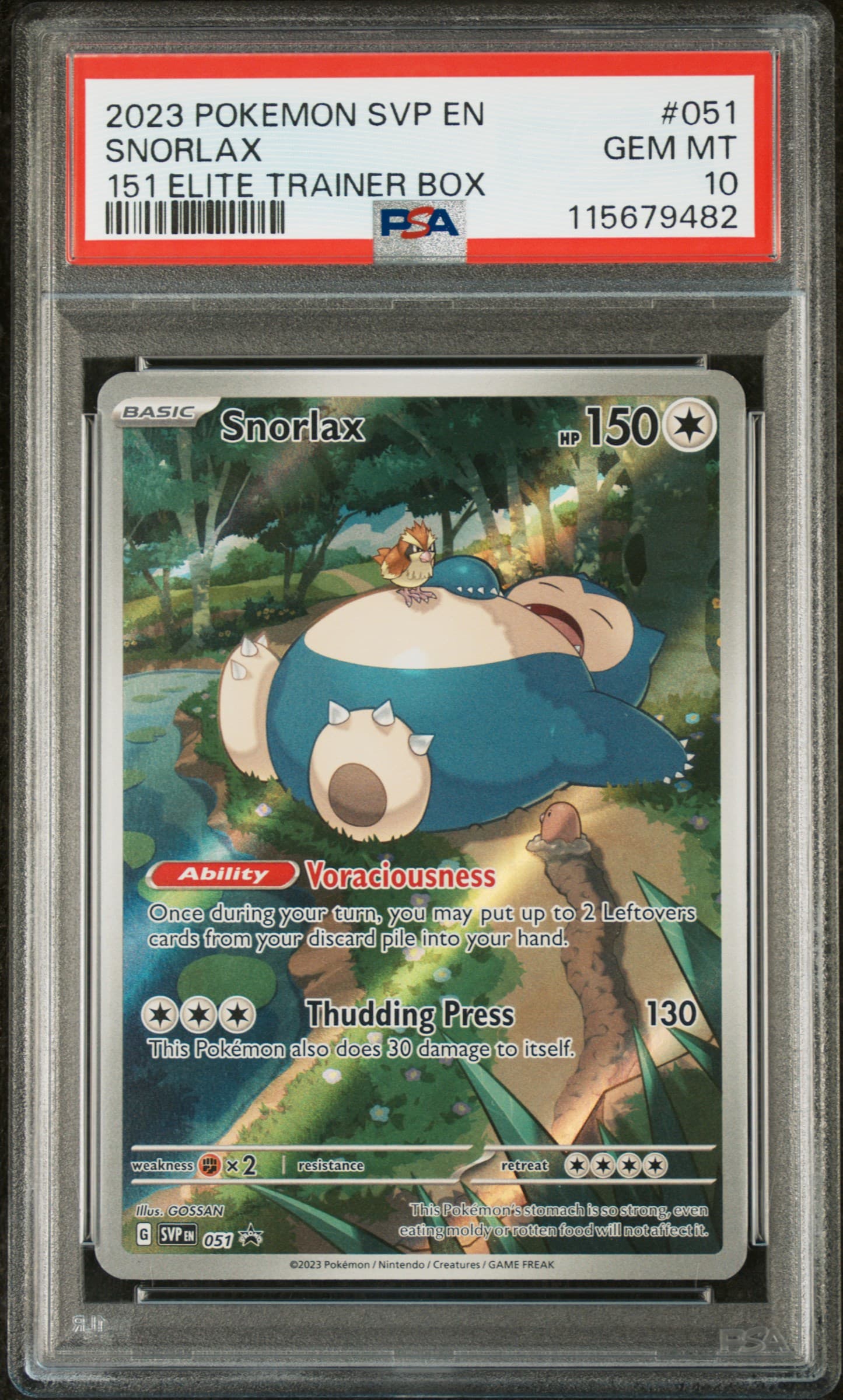 SNORLAX - 151 ELITE TRAINER BOX · PSA GEM MT 10